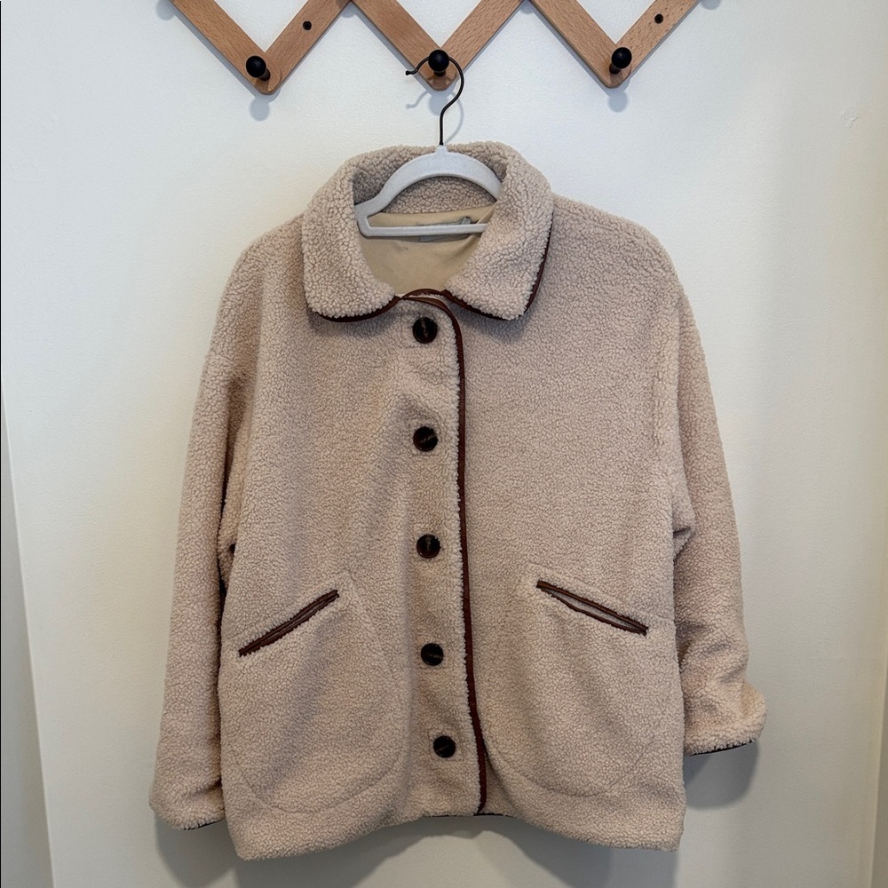 Paper Crane Cream Teddy Jacket